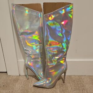 Holographic Heeled Boots